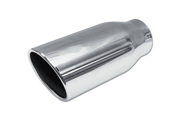 Stainless Steel Polished Tip Rolled Angle - 3.5" Inlet - 5" Outlet - 12" Long
