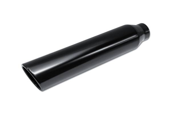 Black Powder Coat Exhaust Tip Rolled Angle - 2.25" Inlet 3" Outlet 16" Long