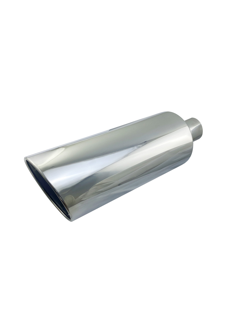Chrome over Stainless Steel Exhaust Tip - 2.5" Inlet - 5" Outlet - 18" Long