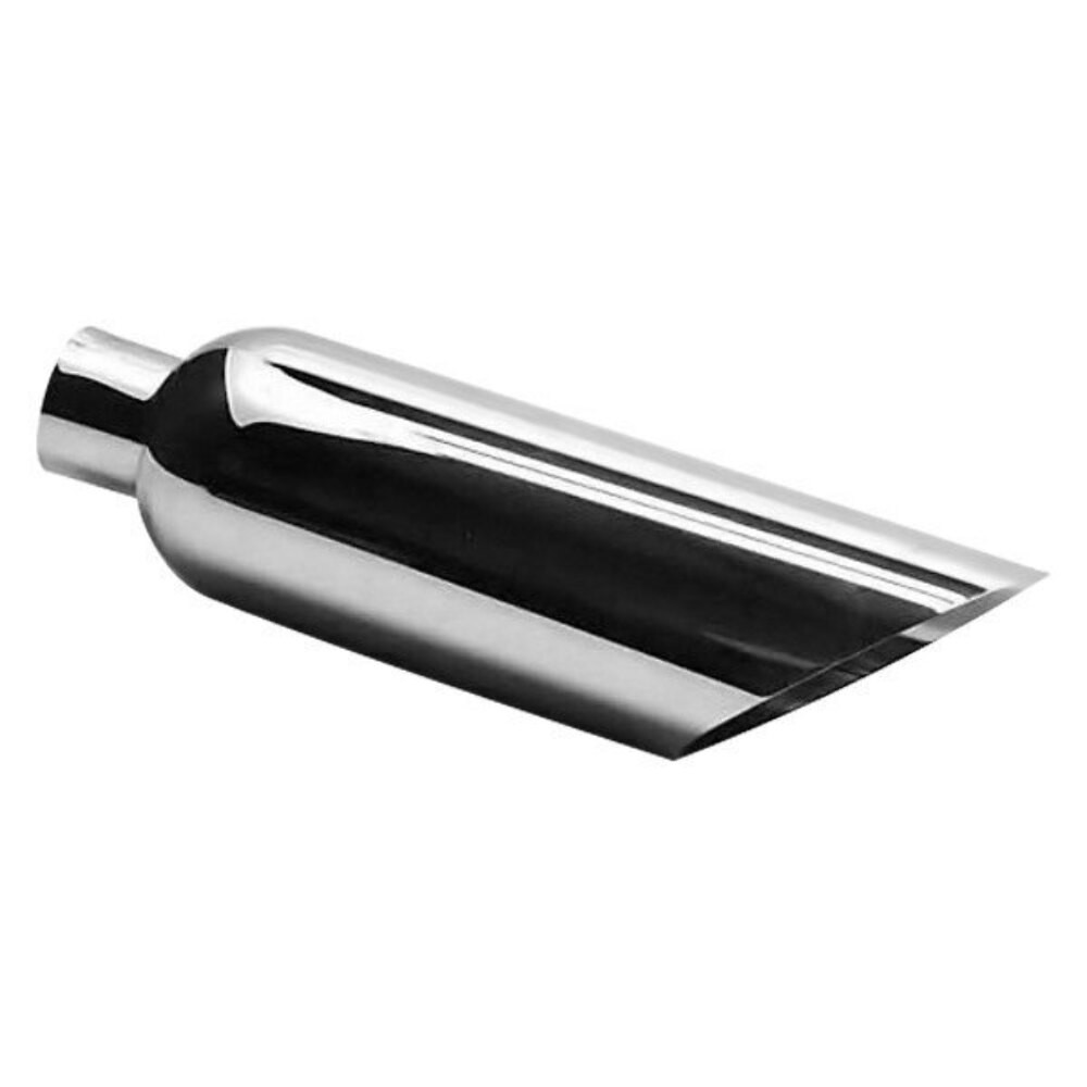 Chrome over Stainless Steel Exhaust Tip- 2.5" Inlet - 6" Outlet - 18" Long