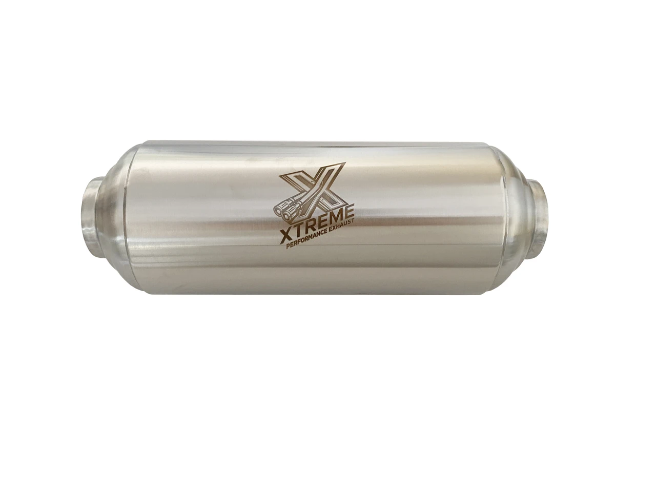 Xtreme Stainless Steel Louvered Performance Muffler - 2.5" In/Out - 5" Round