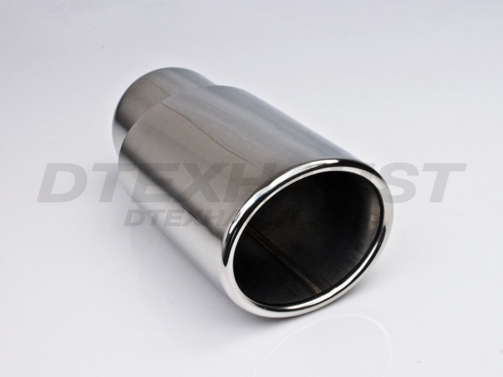 Stainless Steel Double Wall Rolled Straight Tip 2.25" In 3.25"x4" Out 7.25"Long