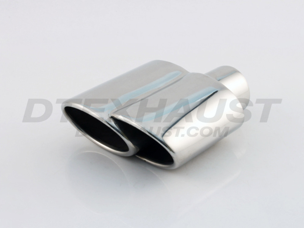 Stainless Steel Dual Oval Round Double Wall Passenger 2.25" In 6.25"x2.75" 