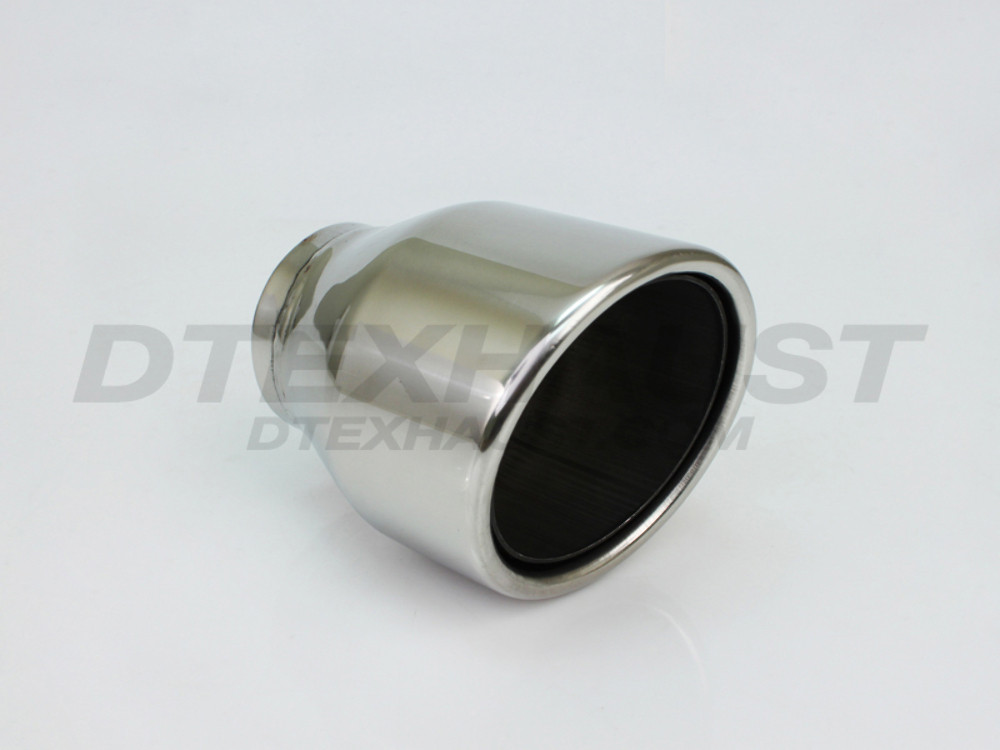 Stainless Steel 4" Slanted Rolled Double Layer Tip 2.25" In 4" Out 5" Long
