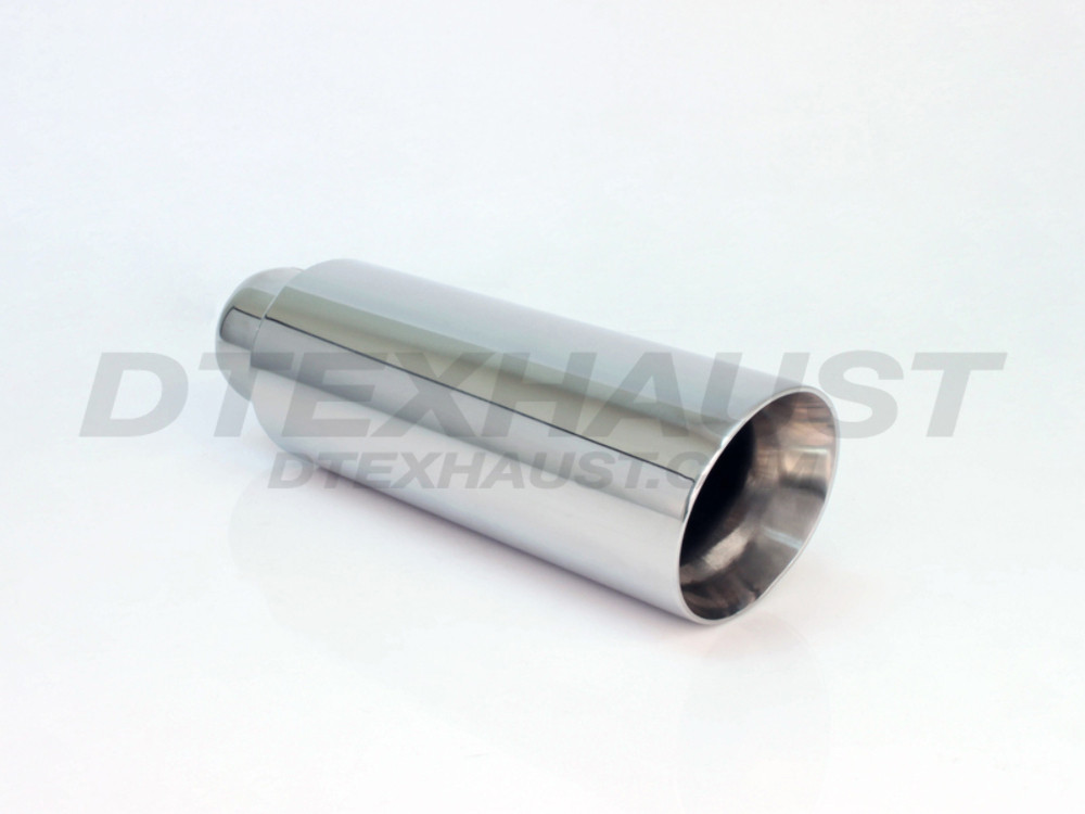 Stainless Steel 3.5" Slanted Double Wall Open Case Tip 2.5" In 3.5" Out 12" Long