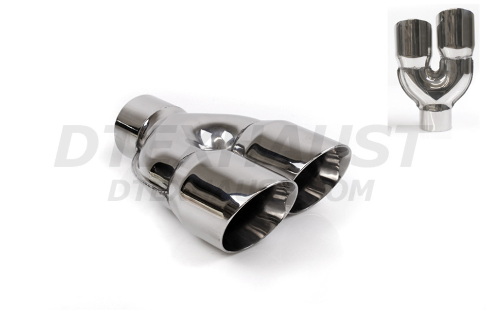Dual 3" Double Wall W/ Y Stamp Passenger Side 2.5" In 6.25" Out 9.5"Long