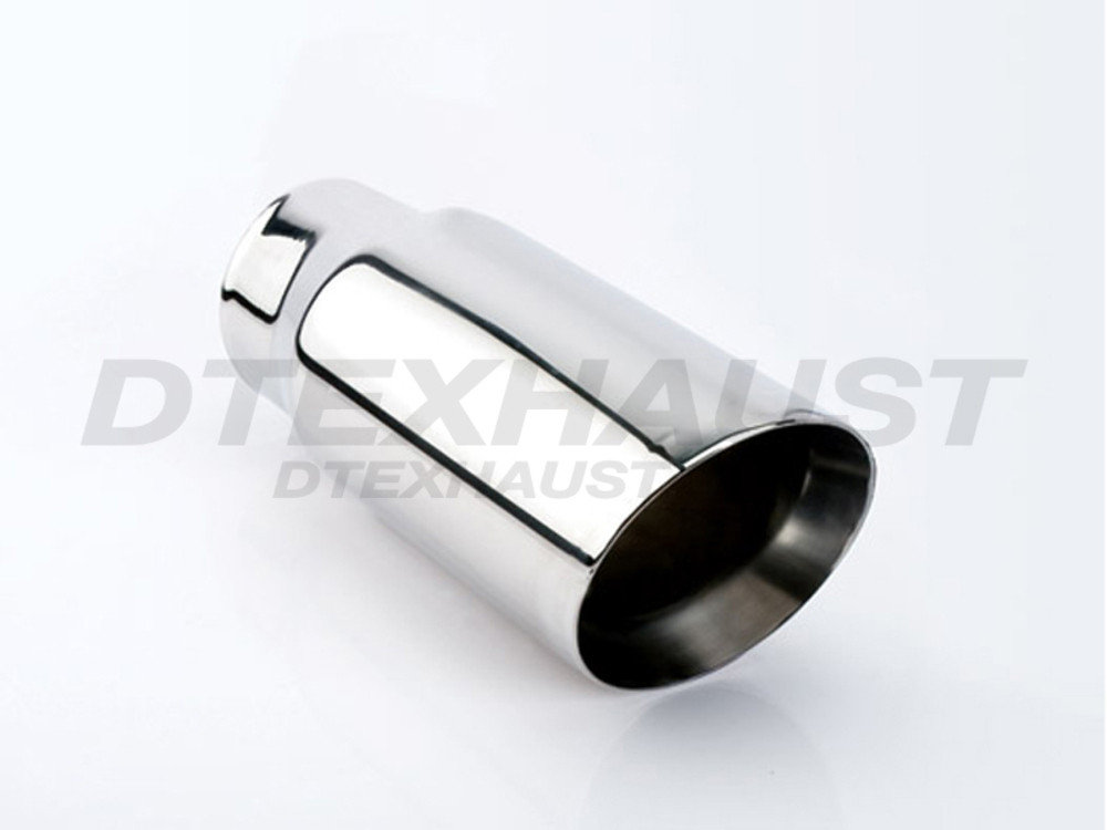 Stainless Steel 4" Double Wall Angle Exhaust Tip 2.5" In 4" Out 12" Long