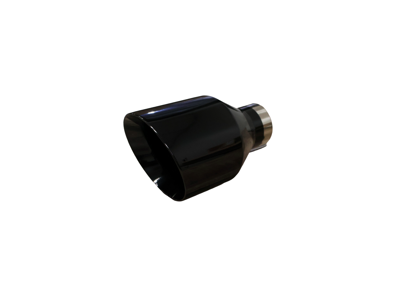 Stainless Steel Double Wall Glossy Black Powder Coat Tip 2.5" Inlet 4" Outlet
