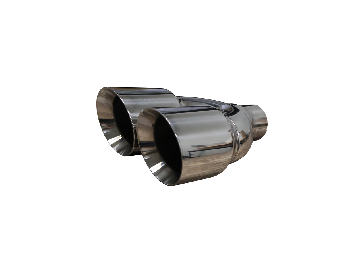 Dual Polished Stainless Steel Double Wall Exhaust Tip-2.5" Inlet 4" Outlets