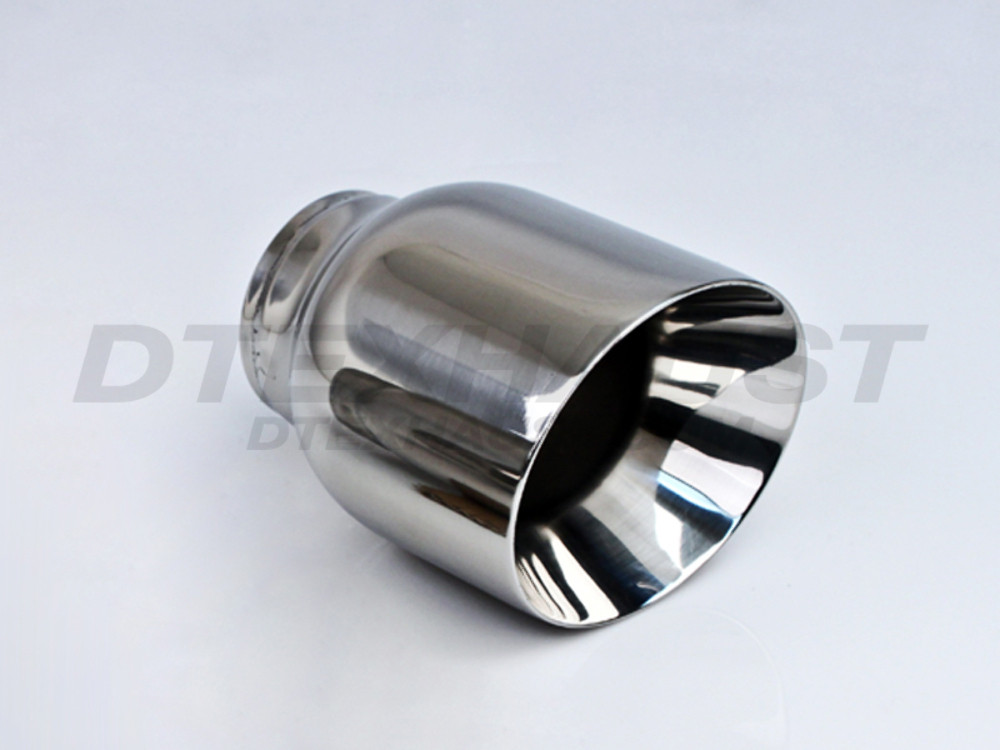 Stainless Steel Double Wall Exhaust Tip 2.5" In 3" Out 4" Long