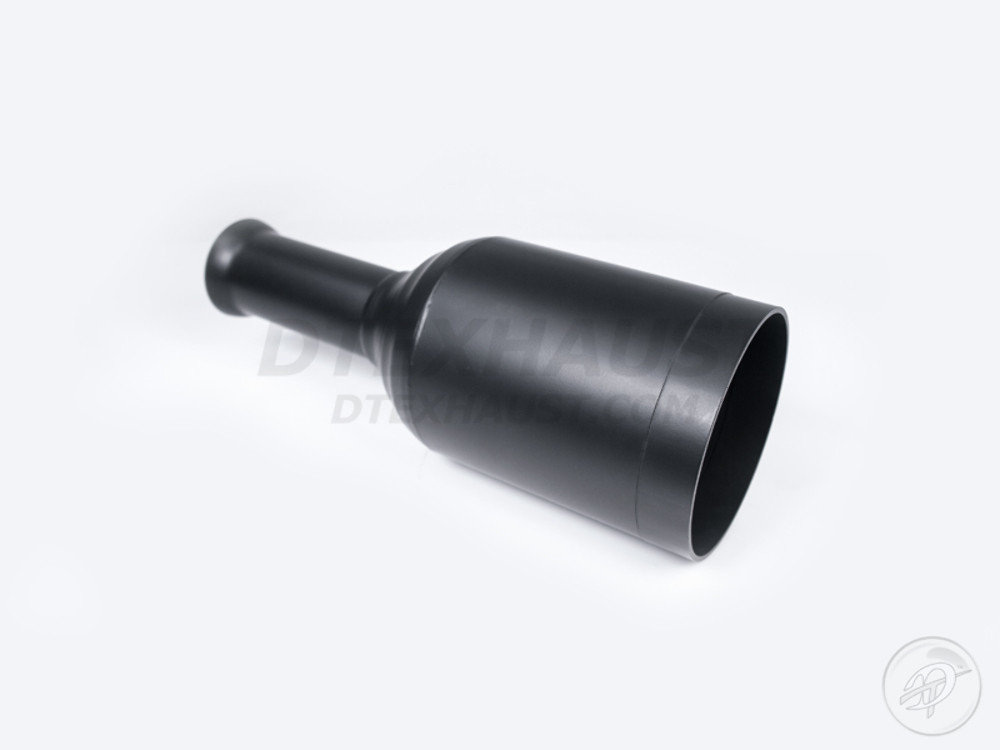 Black Powder Coat 5" 09 Ram Truck Direct Fit Tip 2.5" In 5" Out 14" Long