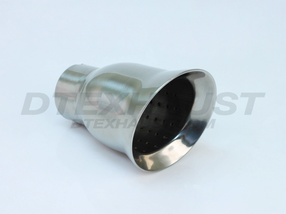Stainless Steel 4" Resonated Angle Cut Bell Tip 2.5" In 4" Out 6" Long