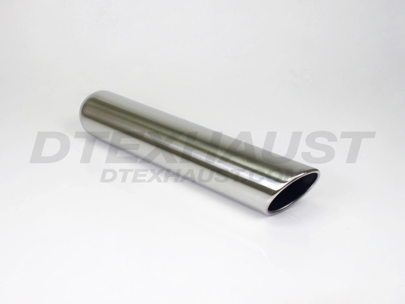 Stainless Steel 3.5" Rolled Angle Cut Exhaust Tip 2.5" In 3.5" Out 18" Long