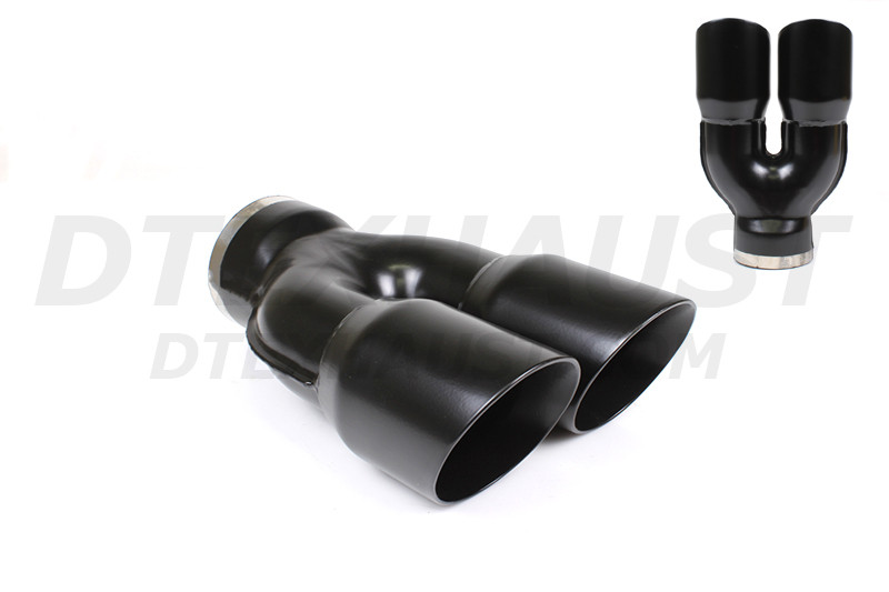 Black Powder Coat Dual 3" Double Wall W/ Y Stamp 3" In 3"x2 Out 9.5" Long