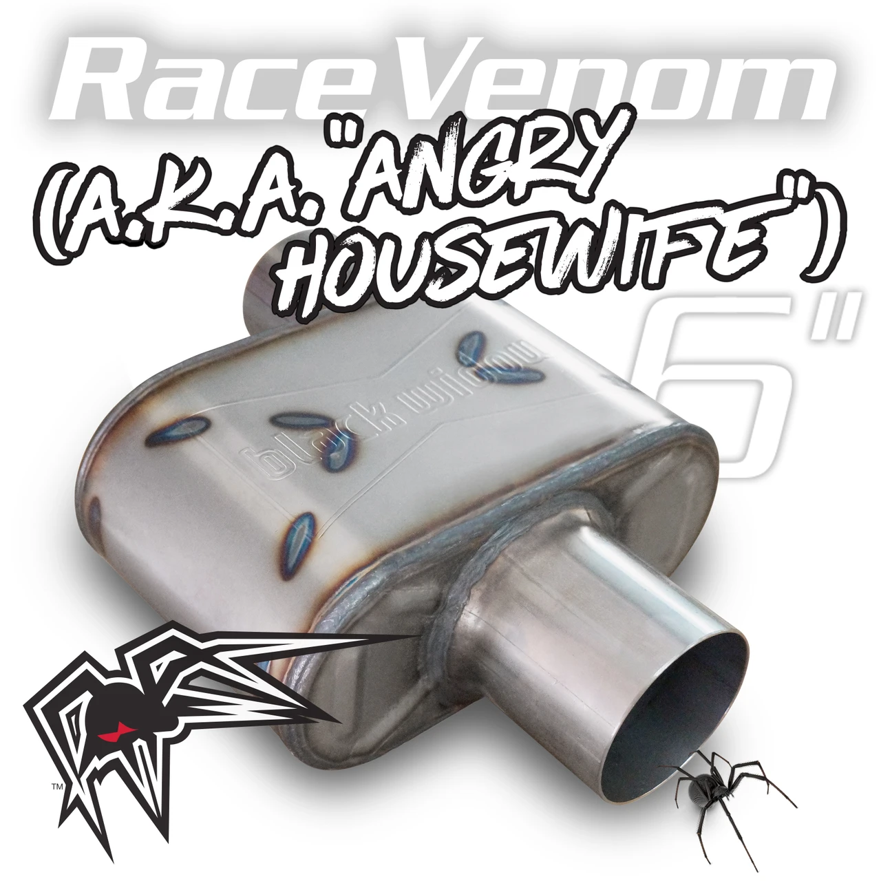 Black Widow Exhaust Muffler Angry Housewife 2.5" Offset/Center