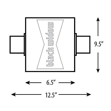 Black Widow Exhaust Muffler Angry Housewife 2.5" Offset/Center