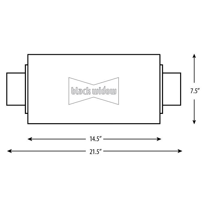 Black Widow Exhaust Muffler Big D - 5" In/Out