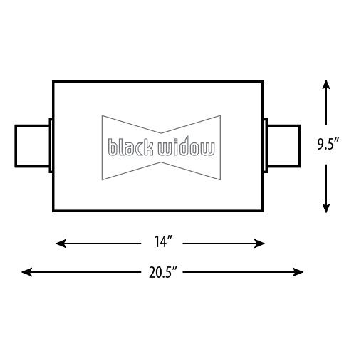 Black Widow Exhaust Muffler Venom 250 3" Single - 2.5" Dual