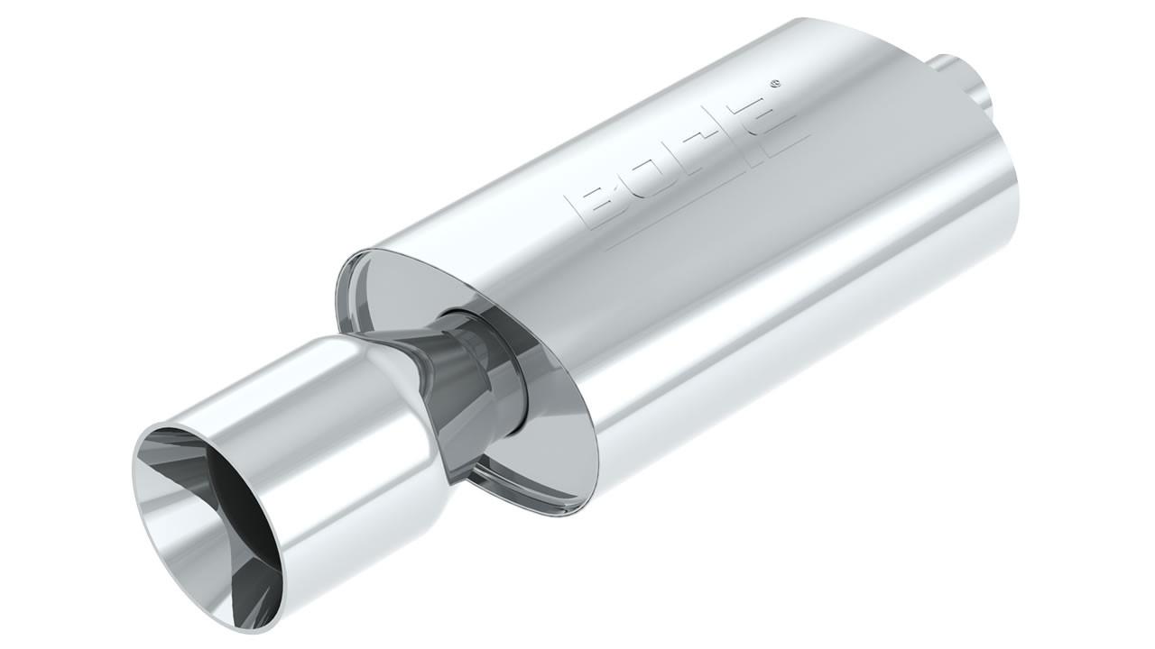 Borla Wailtail Boomers Muffler - 2.25" Center Inlet/ Single 5" Round Tip 40061