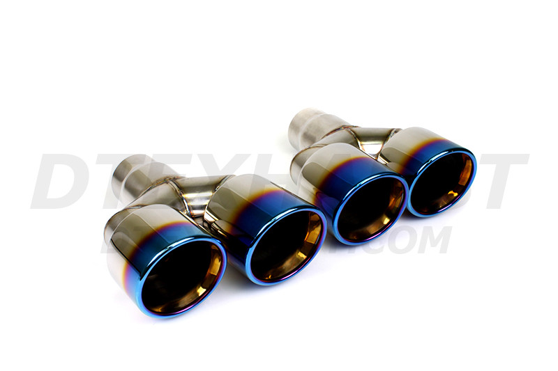 Blue Flame Dual Rolled Angle Double Wall Exhaust Tips 2.25" In 7.25" Out 