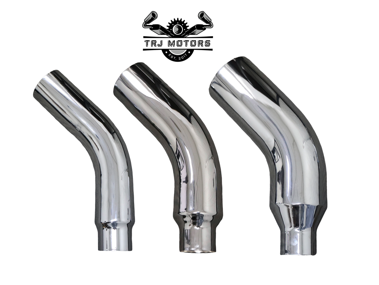 4" Inlet Diesel Exhaust Chrome Turndown Elbow Tip 23" Long - Various Outlets