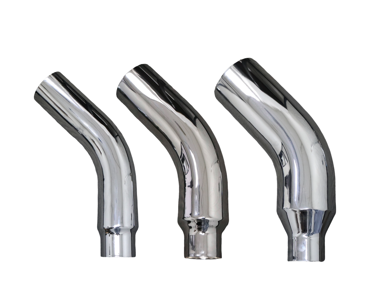 4" Inlet Diesel Exhaust Chrome Turndown Elbow Tip 23" Long - Various Outlets