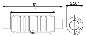 3-Way High Flow Universal Converter - OBDII - 2" Inlet/Outlet - 43354