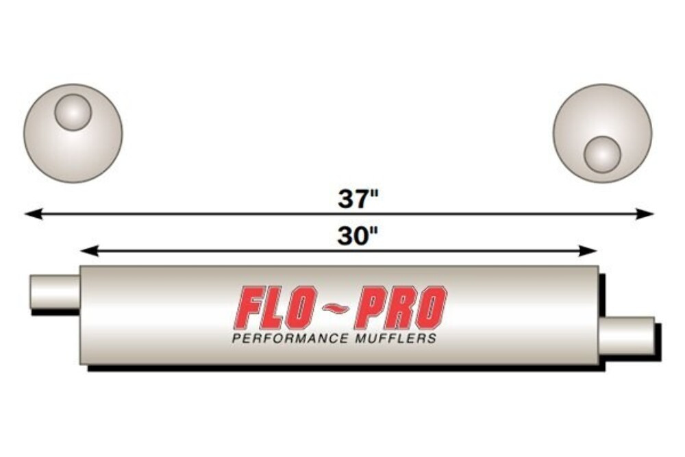 HEAVY DUTY  MUFFLER, ALUMINIZED, HIGH FLOW, REVERSIBLE, WELDED SEAMS & JOINTS