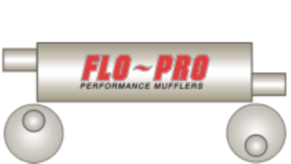 HEAVY DUTY  MUFFLER, ALUMINIZED, HIGH FLOW, REVERSIBLE, WELDED SEAMS & JOINTS