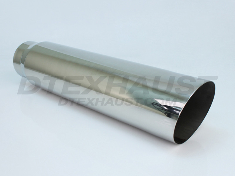 Stainless Steel Diesel Tip Slant Cut 4" Inlet 5" Outlet 22" Long