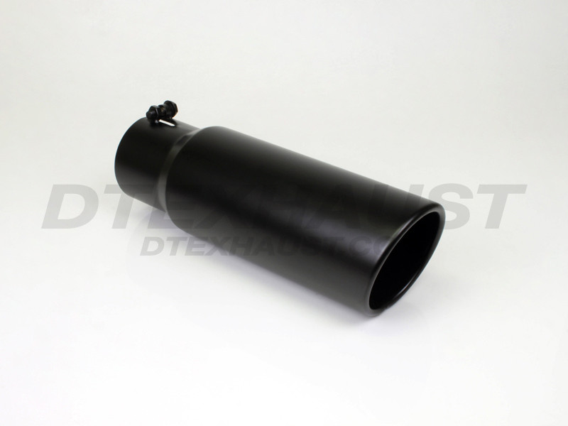 Black Powder Coat Rolled Angle Bolt-on Diesel Tip 4" Inlet 5" Outlet 12" Long
