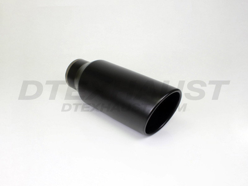 Black Powder Coat Rolled Angle Cut Diesel Tip 4" Inlet 6" Outlet 15" Long