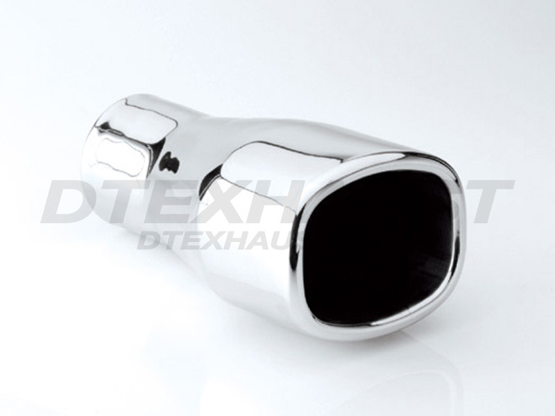 Stainless Steel Exhaust Tip Double Wall Soft Square 2.25" Inlet 3.75 x 3" Outlet