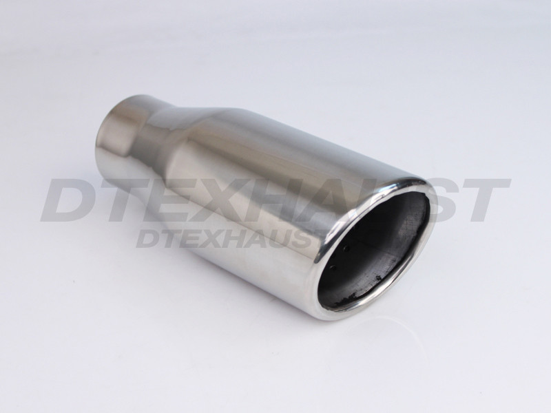 Stainless Steel Resonated Tip Rolled Angle 2.25" Inlet 3.5" Outlet 8.5" Long