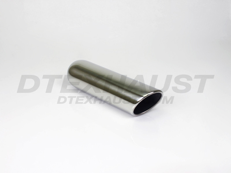 Stainless Steel Exhaust Tip Rolled Angle Cut 2.25" Inlet 3.50" Outlet 12" Long