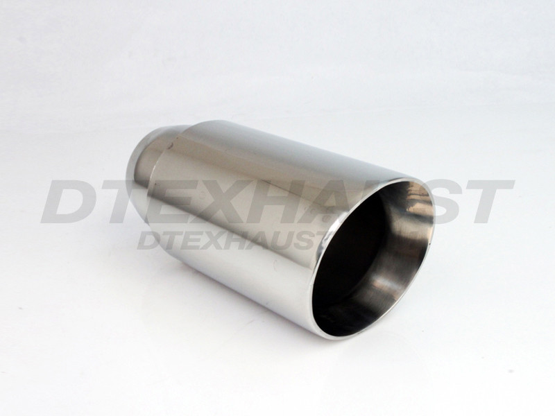 Stainless Steel Exhaust Tip Double Wall - 2.25" Inlet - 3" Outlet - 8" Long