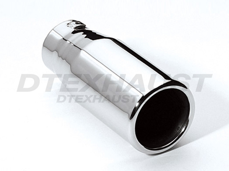 Stainless Steel Exhaust Tip Resonated Pencil Cut 2.25" Inlet 4" Outlet 8.5" Long