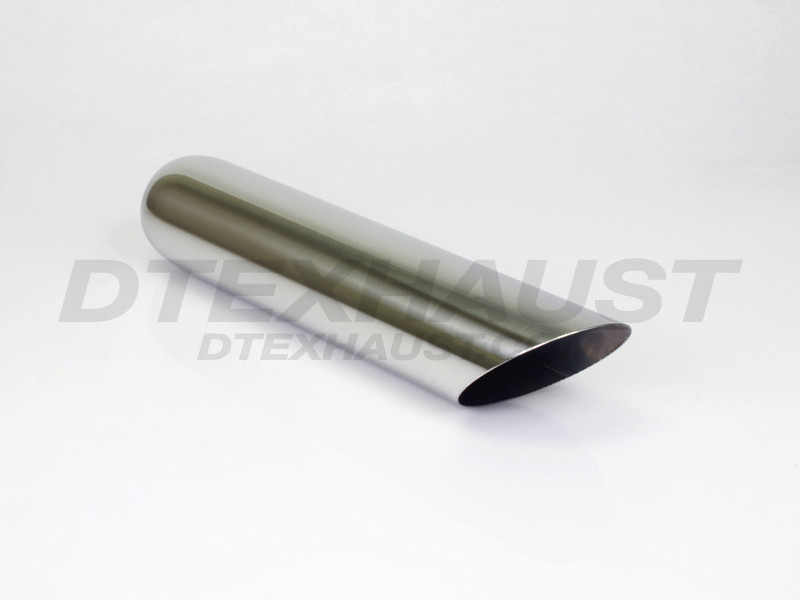 Stainless Steel Exhaust Tip  Angle Cut 2.25" Inlet 3.50" Outlet 16" Long