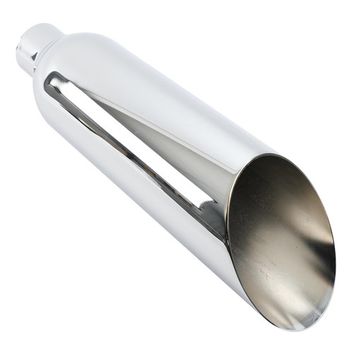 Universal Angle Cut Chrome Exhaust Tip 2.5" Inlet 5" Outlet 18" long JAC518
