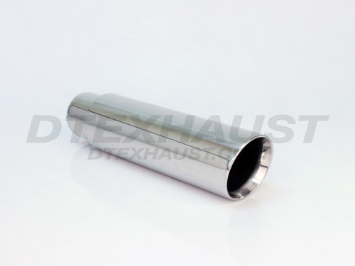 Stainless Steel Exhaust Tip Double Wall - 2.25" Inlet - 3" Outlet - 12" Long