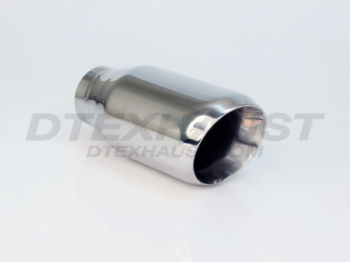 Stainless Steel Double Wall Slant Tip 2.25" Inlet 3.5" Outlet 8" Long