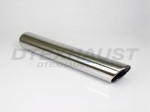 Stainless Steel Exhaust Tip Rolled Angle Cut 2.25" Inlet 3.50" Outlet 22" Long
