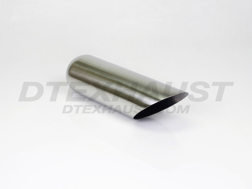 Stainless Steel Exhaust Tip  Angle Cut 2.25" Inlet 4" Outlet 12" Long
