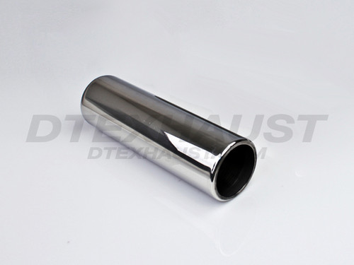Stainless Steel Exhaust Tip Pencil Rolled 2.25" Inlet 2.5" Outlet 9" Long