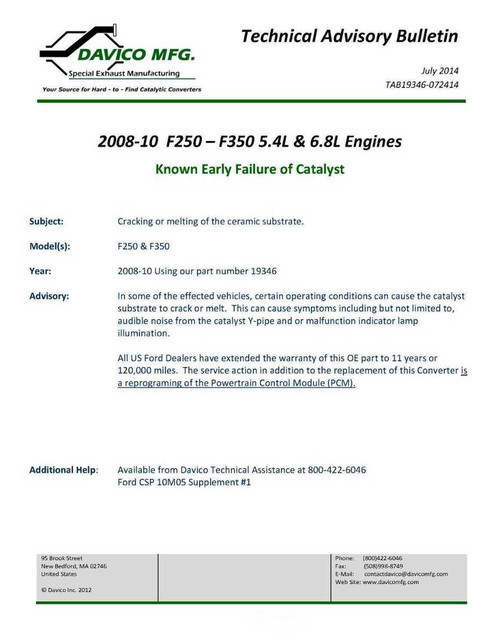 Catalytic Converter-Exact-Fit Davico 19346