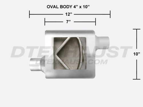 One Chamber Performance Exhaust Race Muffler 2.25" Offset / 2.25" Offset 