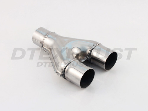 2.25" Single - 2.25" Dual Polished Stainless Steel Universal Exhaust Y-Pipe