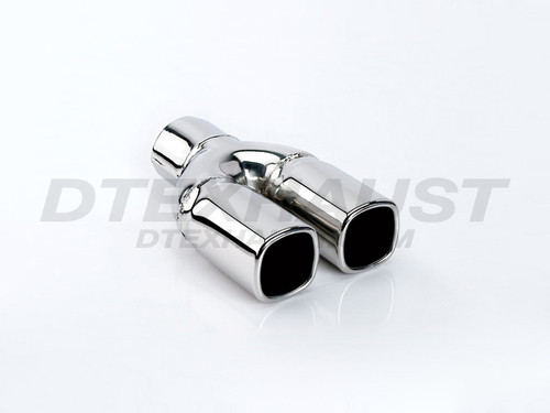 Stainless Steel Dual Square Exhaust Tip - 2.25" Inlet - 5.5" Outlet - 8.3" Long