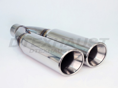 Stainless Steel 4" Dual Double Wall Sideway 2.25" In 4"x2 Out 20.5" Long
