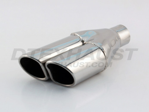 Stainless Steel Dual Side Angle Rolled Edge 2.25" Inlet 2.75"x3.25" Out 10.5"L